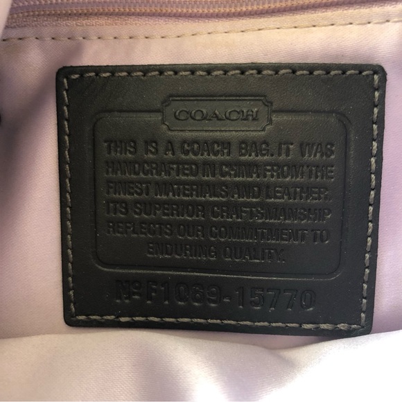 COACH Maggie Mia Inlaid “C” Leather/Suede/Fabric Patchwork Hobo Shoulder Bag - Picture 12 of 16